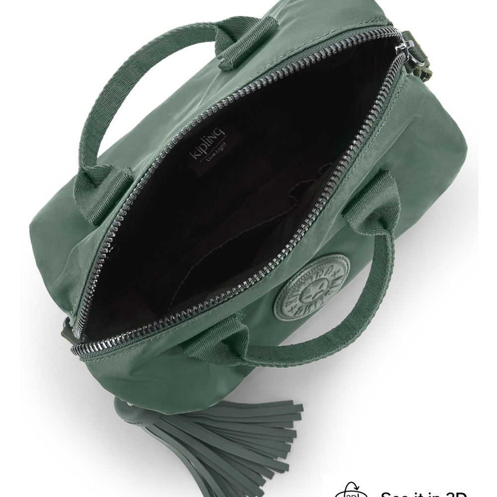 Kipling Bina M Small Nylon Crossbody Handbag Misty Olive - Picture 2 of 8